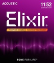 Elixir Nanoweb 11/52 Custom Light Phosphor Bronze 16027
