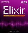 Elixir Nanoweb 12/53 Light Phosphor Bronze 16052