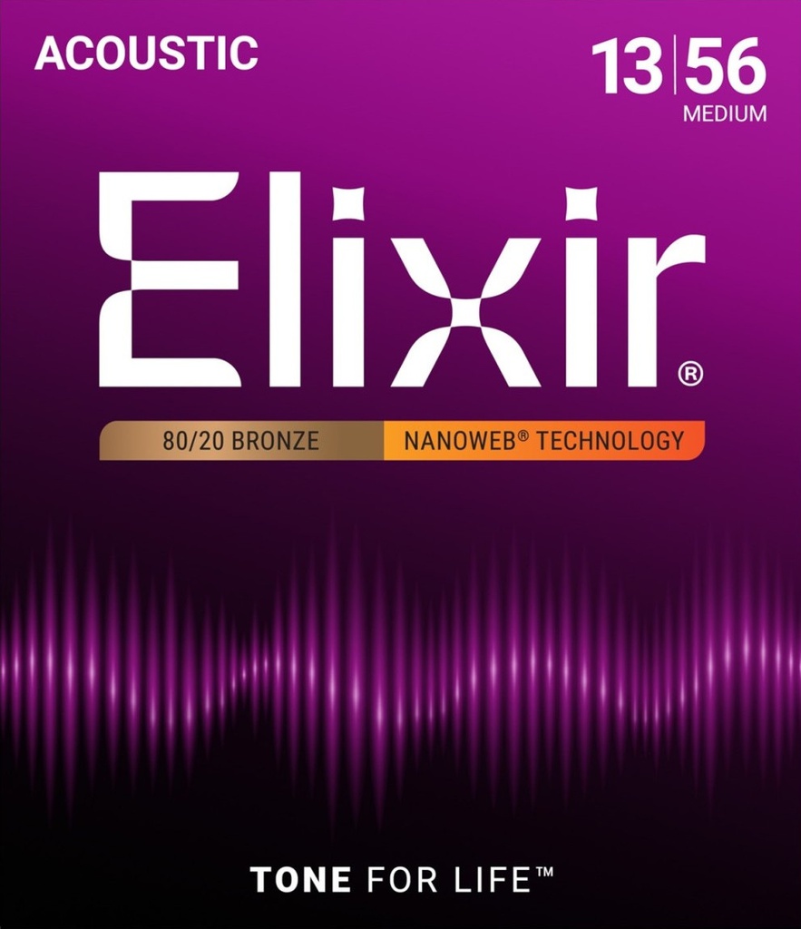 Elixir Nanoweb 13/56 Medium Bronze 11102