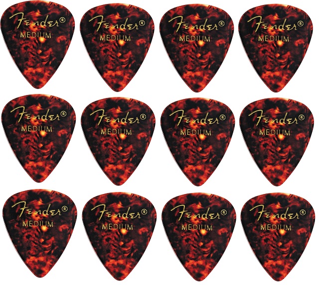 Fender 351 Shape Classic Picks Medium, Tortoise Shell, 12un.