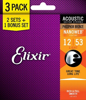 Elixir Nanoweb 12/53 Light Phosphor Bronze 2+1 Oferta 16545