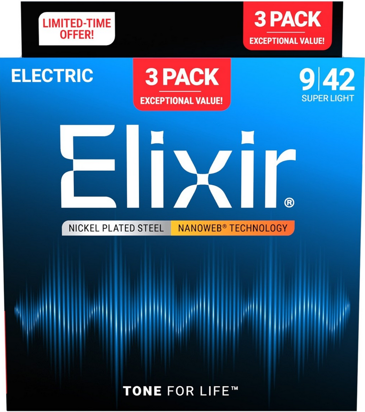 Elixir Nanoweb 9/42 Super Light 2+1 Oferta 16566