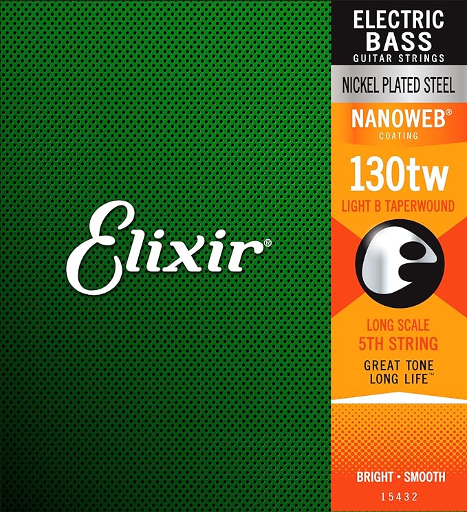 Elixir 130TW Light B Taperwound Nickel Plated Steel 15432 Long Scale