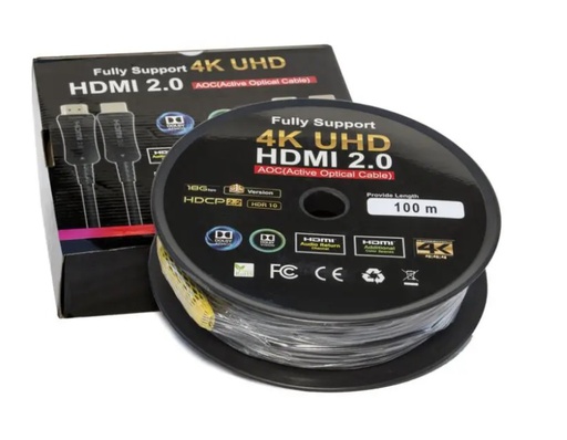 [A/011364] Maxtrack cabo HDMI 2.0 100m, AOC, 4K@60Hz, 18Gbps