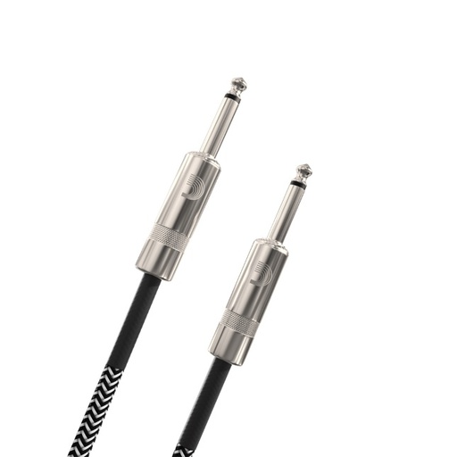 [A/011450] Daddario PW-BG-15BG Custom Series Braided Instrument Cable, Grey, 4.5m