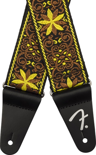 [A/011455] Fender Pasadena Woven Strap, Yellow Wallflower, 2"