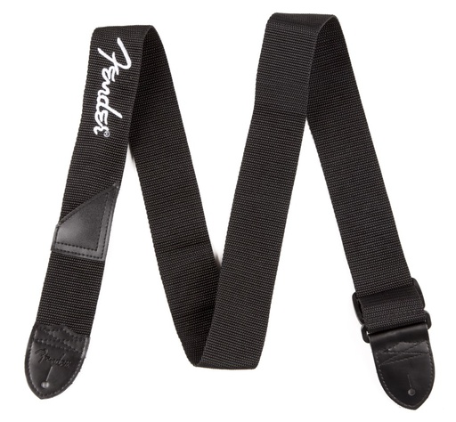 [A/011456] Fender BLACK Poly, White Logo, 2"