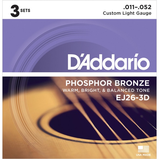 [A/011737] DAddario EJ16-3D Light 12/53 Phosphor Bronze