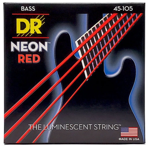 [A/011842] DR Strings Hi-Def Neon Red NRB-45 Medium 45/105
