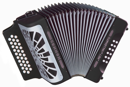[A/012014] Hohner Rey Vallenato GCF Preto/Prata, 3ª voz