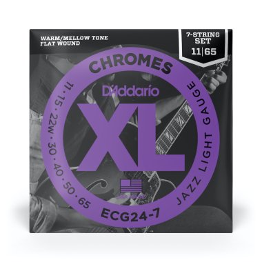 [A/012367] Daddario ECG24-7  Jazz Light 11/65 Chromes, Flatwound