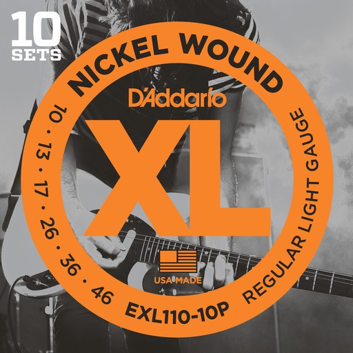[A/001588] Daddario EXL110-10P Regular Light, set 10 jogos