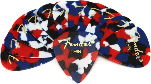 [A/002550] Fender 351 Shape Classic Picks Thin, Confeti, 12un.