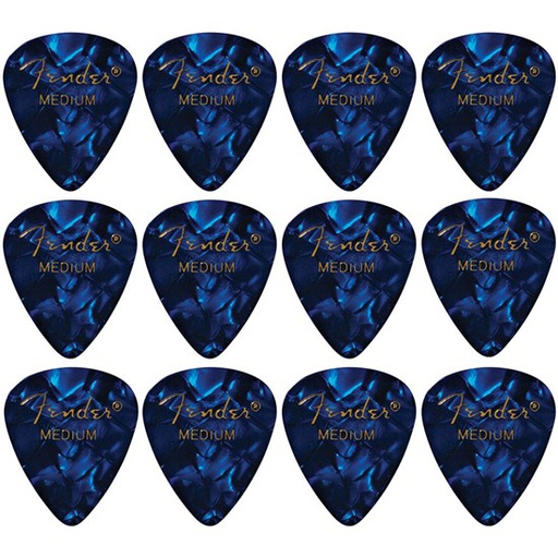 [A/002549] Fender 351 Shape Premium Picks Medium, Blue Moto, 12un.