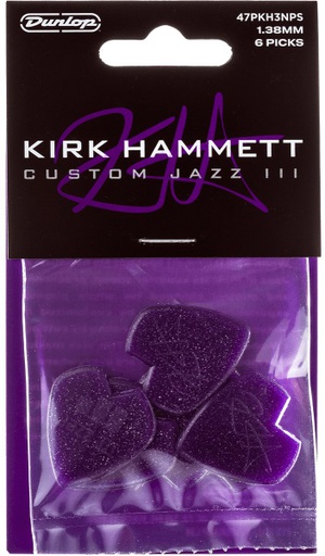 [A/002056] Dunlop 47PKH3NPS Kirk Hammett Jazz III Purple Sparkle, 1.38mm