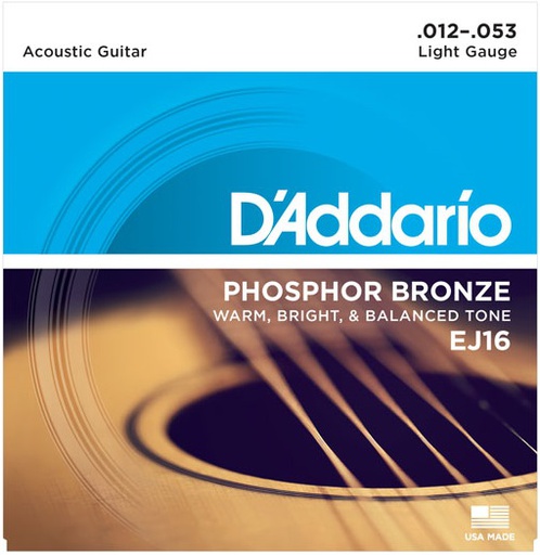 [A/001421] DAddario EJ16 Light 12/53 Phosphor Bronze