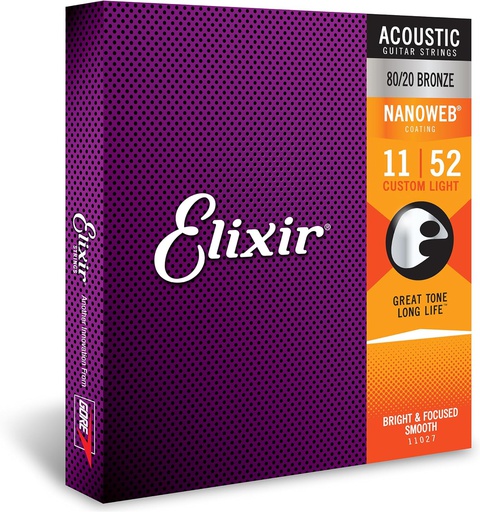 [A/002315] Elixir Nanoweb 11/52 Custom Light Bronze 11027