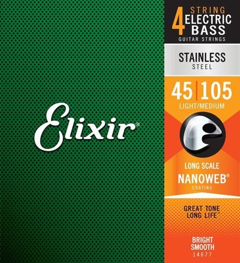 [A/002352] Elixir 45/105 Light/Medium Stainless Steel 14677 Long Scale