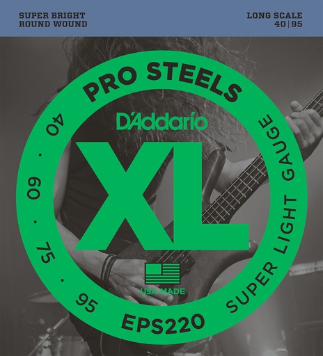 [A/001583] Daddario EPS220 Super Light Long Scale 40/95 Pro Steels