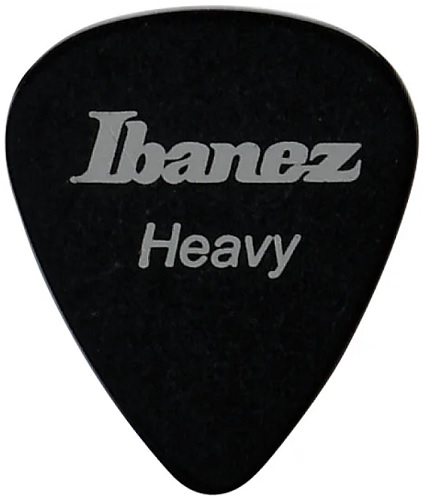 [A/003840] Ibanez Celluloid Black Pick, Heavy, 1.0mm