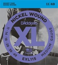 Daddario EXL115 Medium/Blues-Jazz Rock 11/49 Nickel Wound