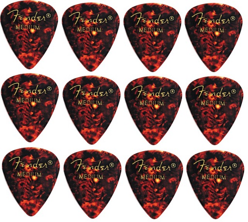 [A/002546] Fender 351 Shape Classic Picks Medium, Tortoise Shell, 12un.