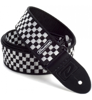 [A/009345] Dunlop Classic Black White Check Strap D3831BK