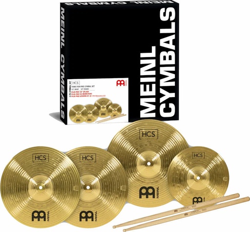 [A/009482] Meinl HCS Kit 13" HiHat, 14"CR, 10" SP com Baquetas